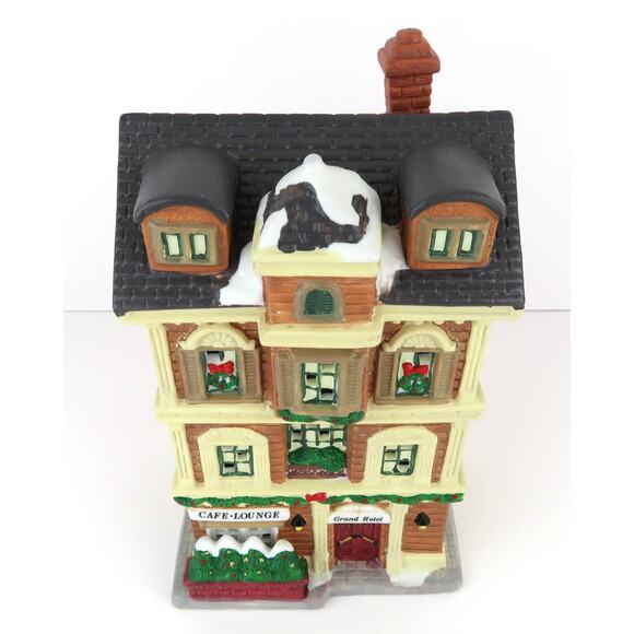 Dickens Keepsake Porcelain Lighted House Grand Hotel Café Lounge w/ Box 1994 - Picture 11 of 16